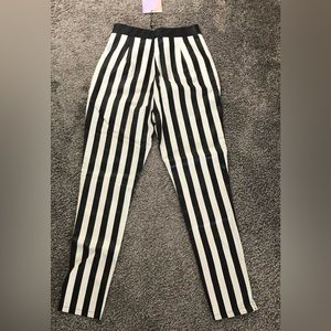 Striped pleather skinny pants SIZE 2